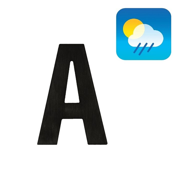 HDD House letter flat "A" - self-adhesive - 75mm - black structured UV