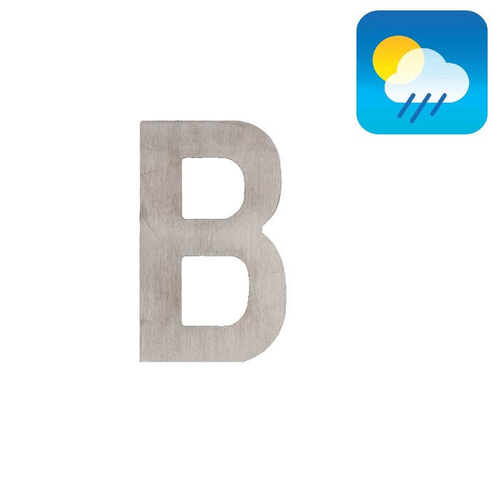 HDD Black house letter flat "B" - self-adhesive - 75mm - stainless steel
