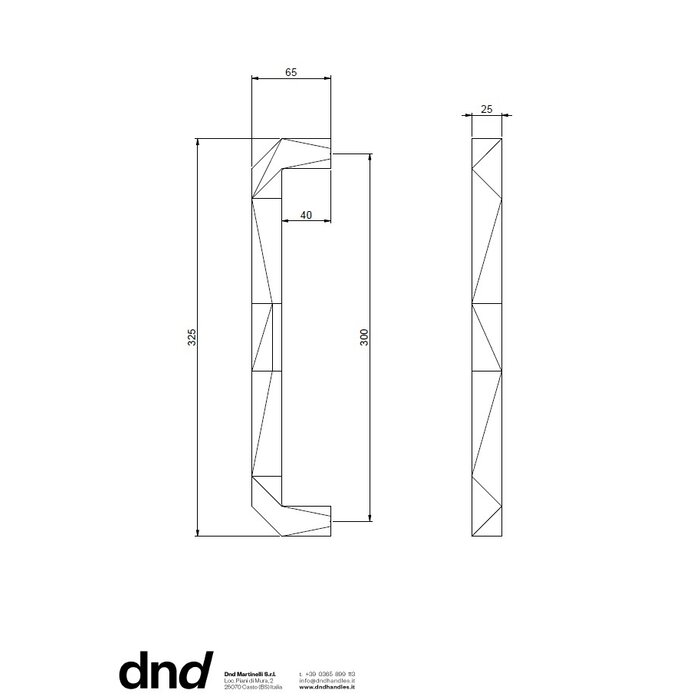 DnD DND Luxury deurgreep pull handle mat chroom