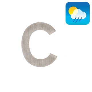 HDD Flat house letter "C" - self-adhesive - 75mm - stainless steel