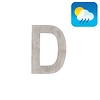 HDD Huisletter plat "D" - zelfklevend - 75mm - RVS