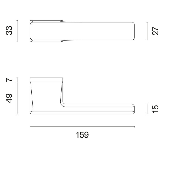 Aprile Aprile deurklinken BRISA Nikkel Satiné rechthoekig 50x33 mm