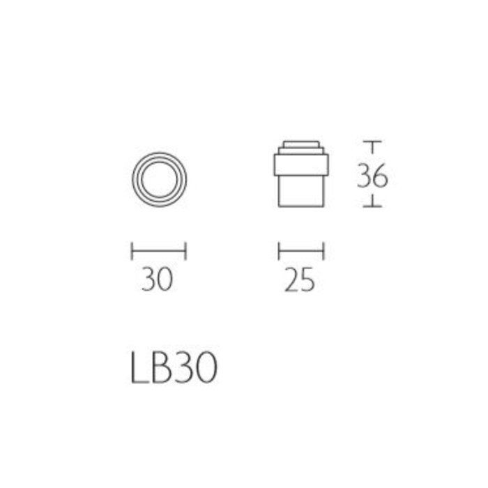 Formani Gun Metal Türstopper Basics LB30 Boden/Wand