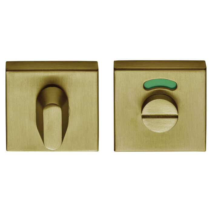 Formani Robinetterie WC carrée BSQWC53 IM - PVD Or - indicateur vert/rouge