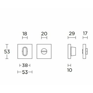 Formani Vierkant toiletgarnituur BSQWC53 IG - Gun metal PVD - zonder indicator