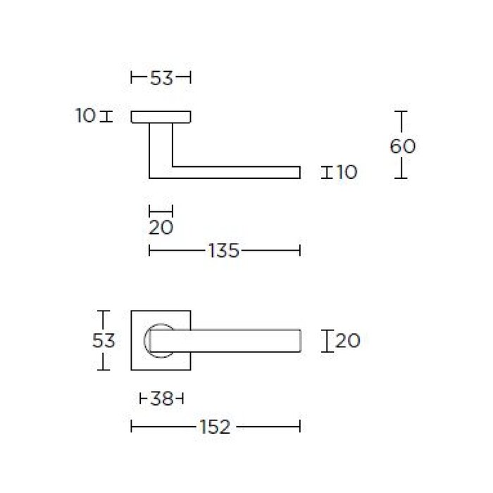 Formani Quadratische Türgriffe Basics BSQ2-G IN – gebürsteter Edelstahl