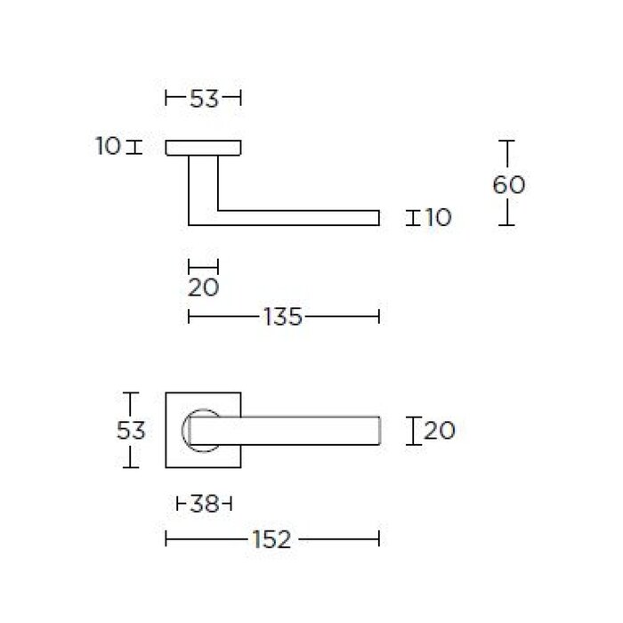 Formani Zwarte vierkante Formani deurklinken Basics BSQ2-G NM