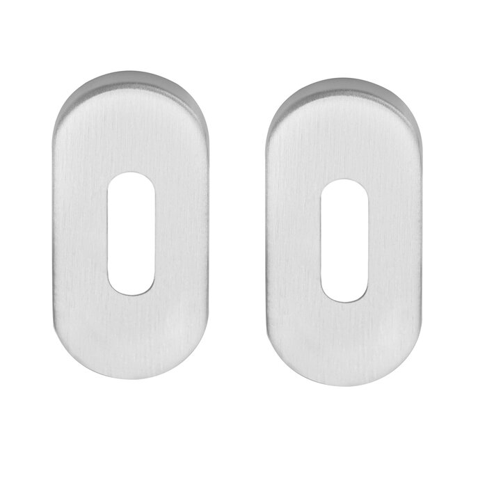 Formani Pair of key plates Basics LBN32 IN - oval - Matte stainless steel