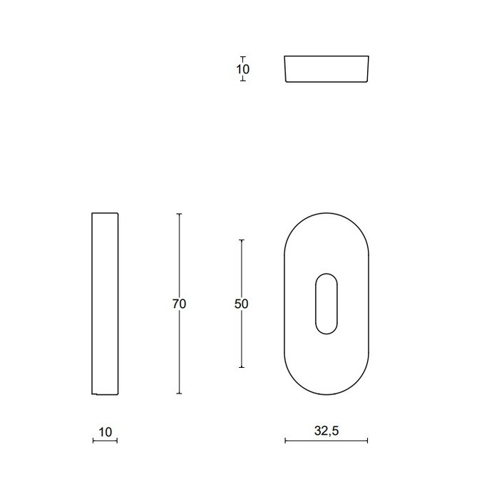 Formani Paar Schlüsselplatten Basics LBN32 NM - oval - Mattschwarz