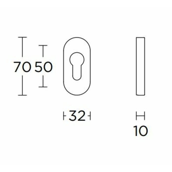 Formani Paar Zylinderplatten Basics LBY32 IN - oval - Mattierter Edelstahl