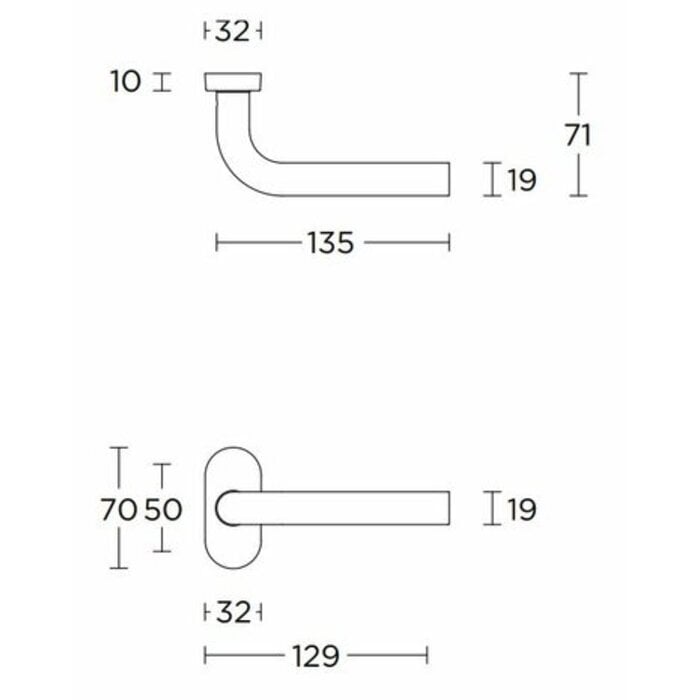 Formani Ovale mat zwarte Formani deurklinken Basics LB3-19 MN