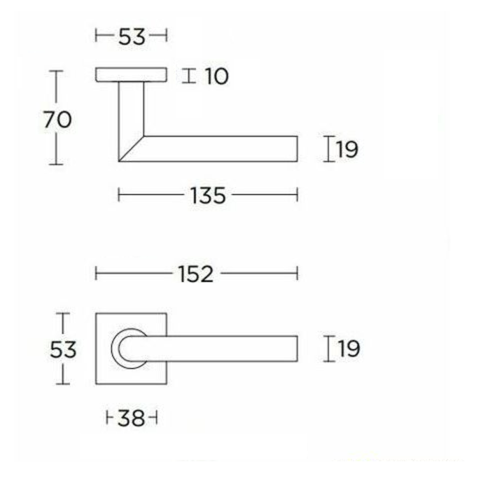 Formani Bronze square Formani door handles Basics LB2-19BSQ BR