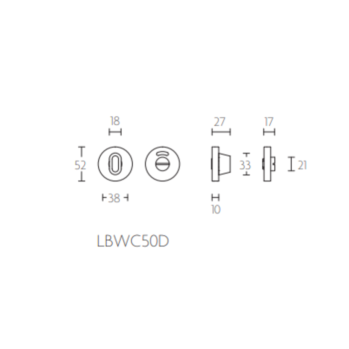 Formani Rond toiletgarnituur LBWC50D IN - mat RVS - met groen/ rood indicator