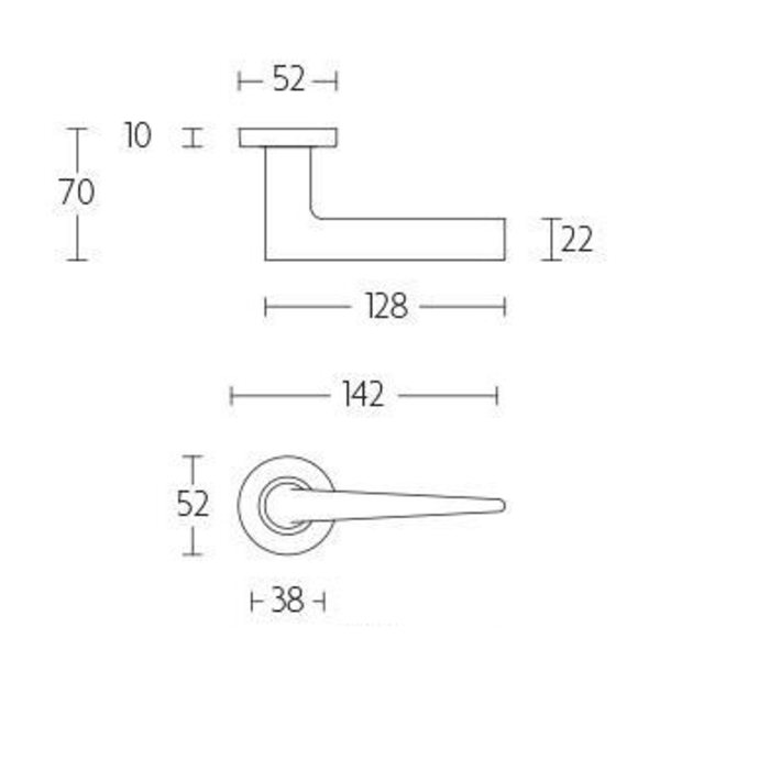 Formani Poignées de porte Basics LB21H NM - noir mat - rosace ronde