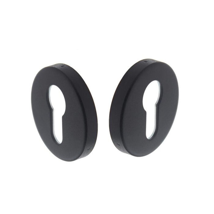 Intersteel Paar Intersteel-Rosetten mit Profilzylinderloch – schwarze Struktur