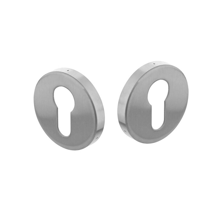 Intersteel Paar profielcilinderplaatje RVS geborsteld verdekt Ø52X19 RVS