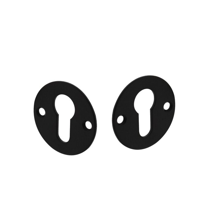 Intersteel Pair of black Intersteel Profile cylinder plates round flat 50x2mm