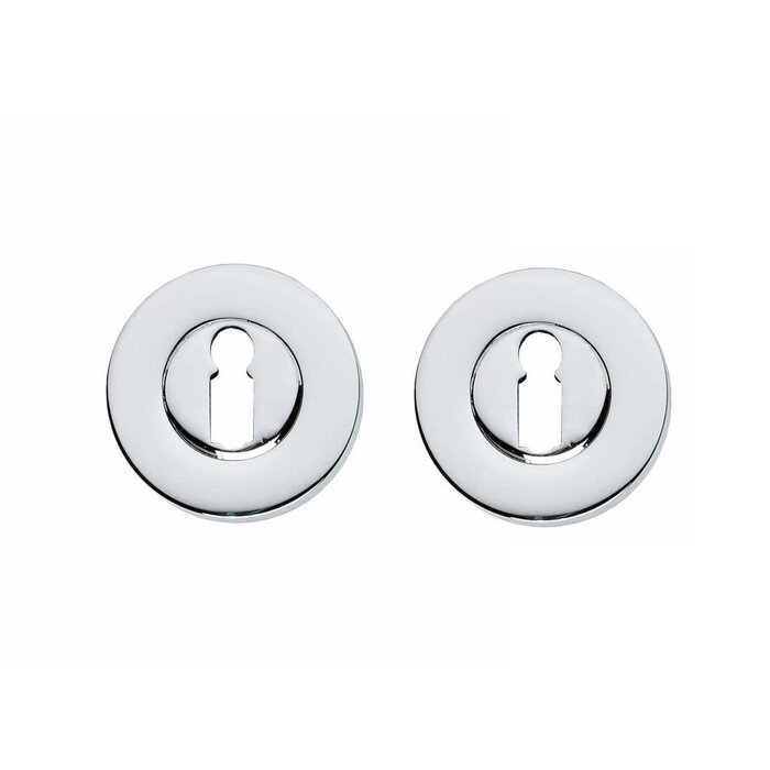 Intersteel Paire de Rosaces Intersteel trou de serrure rond chromé dissimulé 50 mm