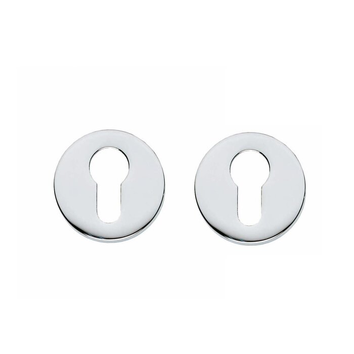 Intersteel Pair of Intersteel Rosettes profile cylinder hole round concealed chrome