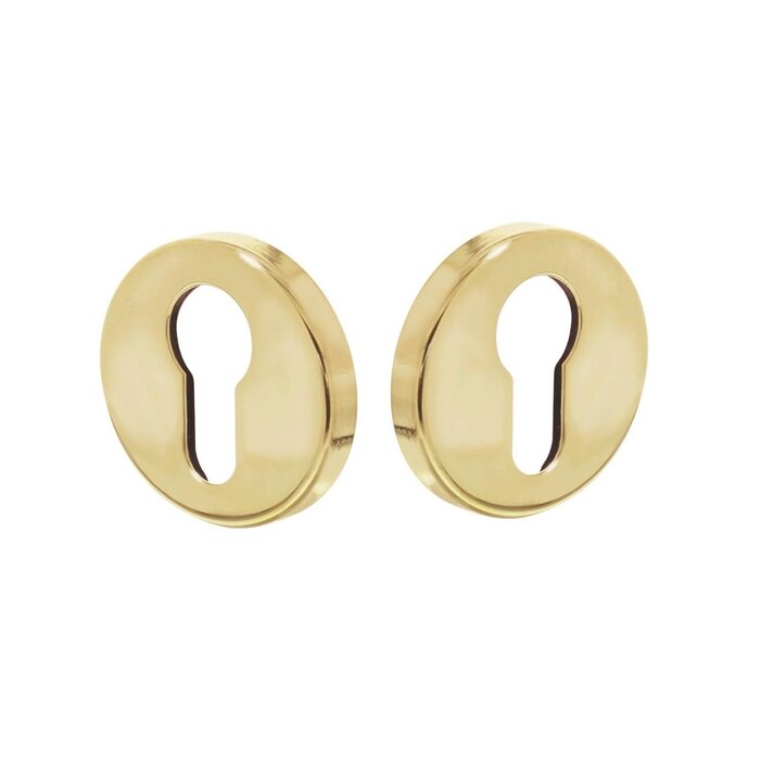 Intersteel Pair of round Intersteel Rosettes cylinder hole - concealed lacquered brass