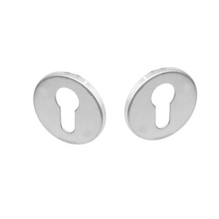 Intersteel Intersteel plaatjes rond plat verdekt 53x5mm- profielcilindergat - RVS geborsteld