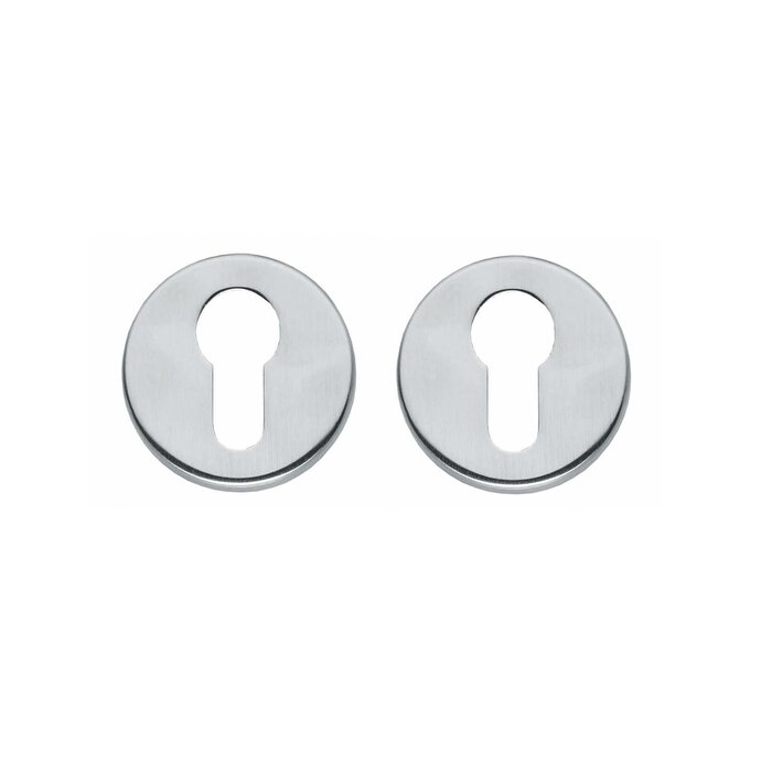 Intersteel Paire de rosaces Intersteel avec trou de cylindre en chrome mat