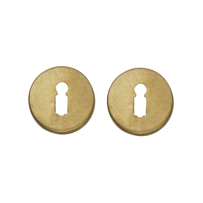 Intersteel Pair of Intersteel rosettes with keyhole round ∅49x7mm tumbled brass