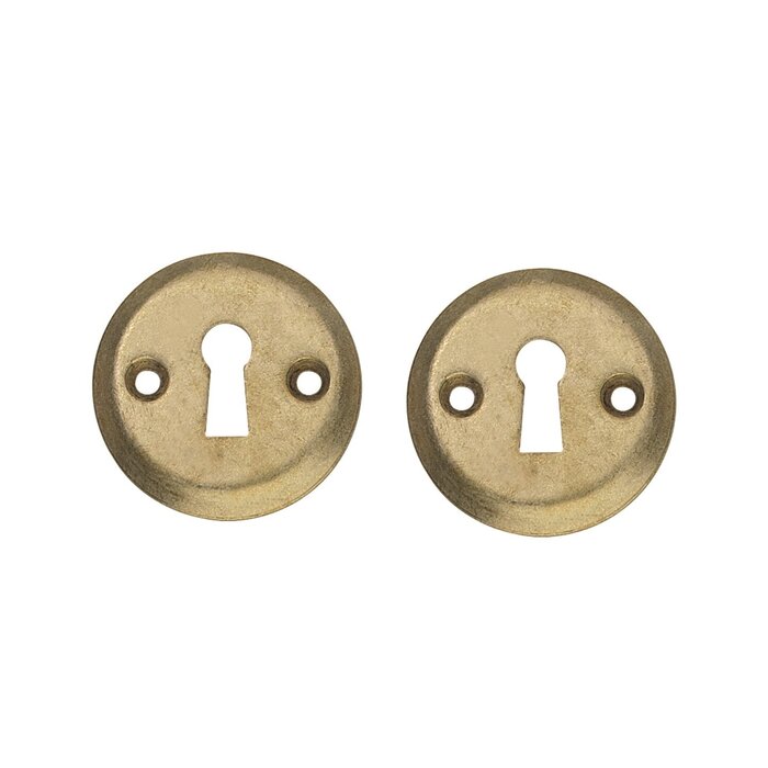 Intersteel Paire de rosaces Intersteel trou de serrure et trous de vis - laiton poli