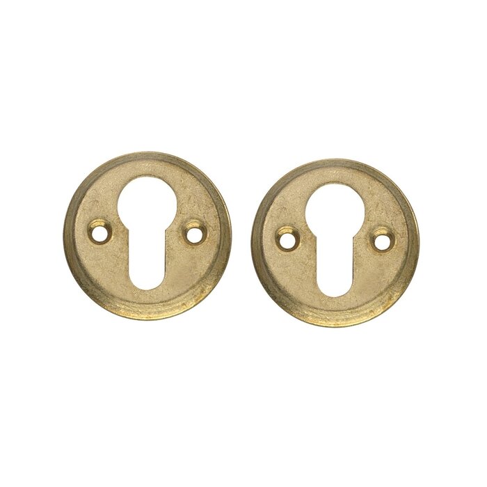 Intersteel Paire de rosaces Intersteel trou de cylindre et trous de vis - laiton poli