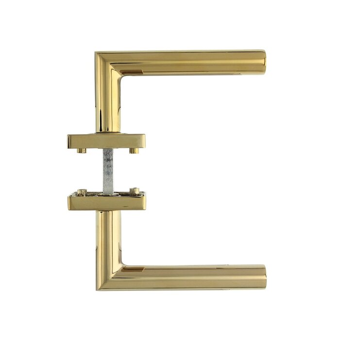 Intersteel Intersteel Door handle Bastian on square rosette 55x55x10mm - Brass titanium PVD