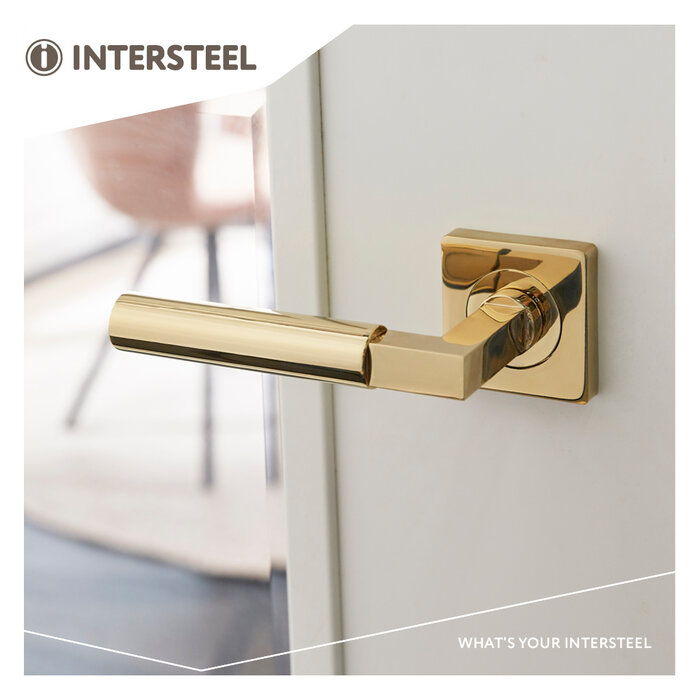 Intersteel Intersteel Door handle Bau-Stil on square rosette 55x55x10 mm brass titanium PVD