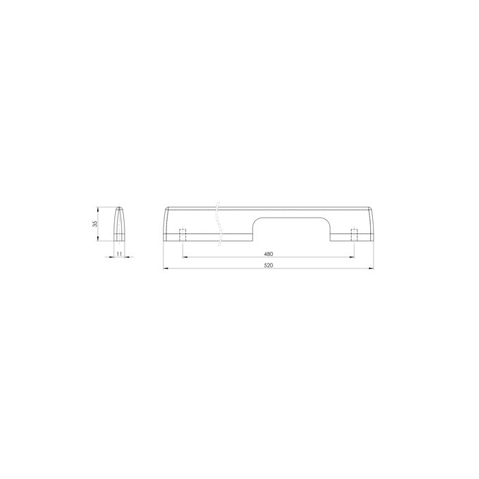 I.B.E. Unfinished wooden furniture handle DRIMO asymmetrical from IBE - natural oak