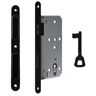 DKS Zwart magneetslot sleutel - 235x20mm - Asmaat 72mm - Doorn 55mm - met sluitplaat