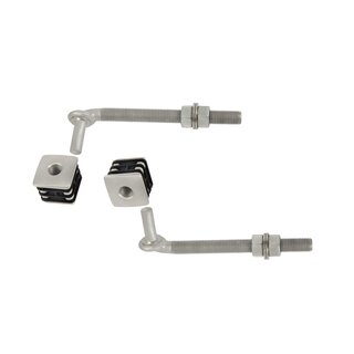 LOCINOX Scharnierset voor tuinpoort GBM16-DP met aluminium doppen - 2 stuks