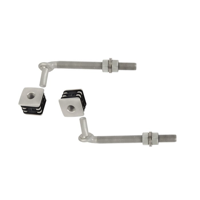 LOCINOX Locinox Scharnierset voor tuinpoort GBM16-DP met aluminium doppen - 2 stuks