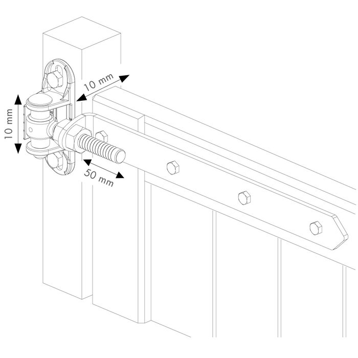 LOCINOX Charnière anti-vandalisme Locinox 4DW-A2 - 180° - portails en bois - 2 pièces