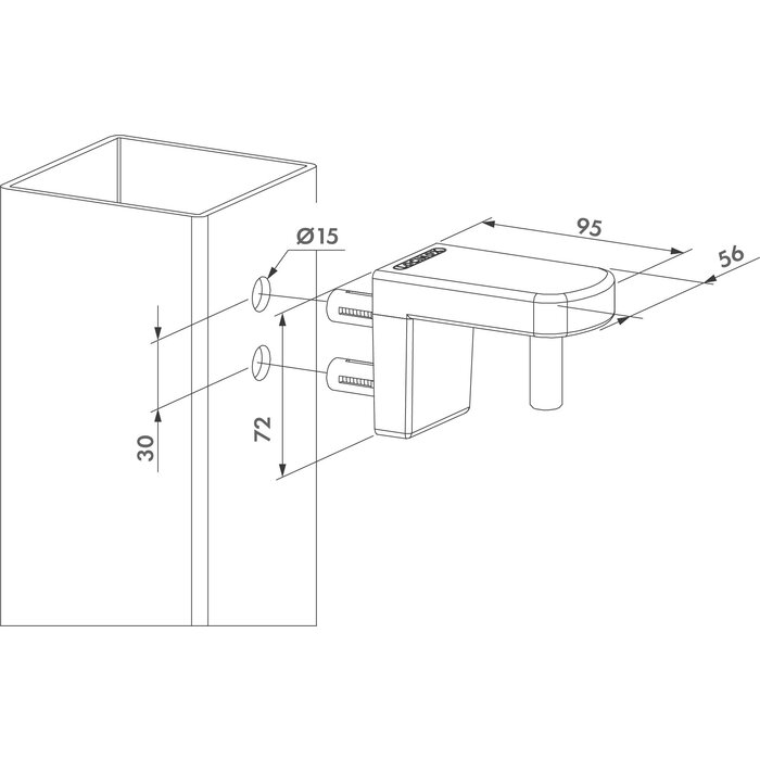 LOCINOX Locinox Hinge 2-dimensional 90° adjustable NOSHEHINGE-A- QF - 2 pieces