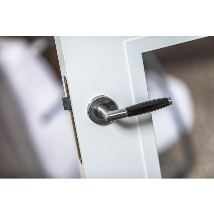 In-Door Poignées de porte Copenhague en acier inoxydable massif avec poignée noire