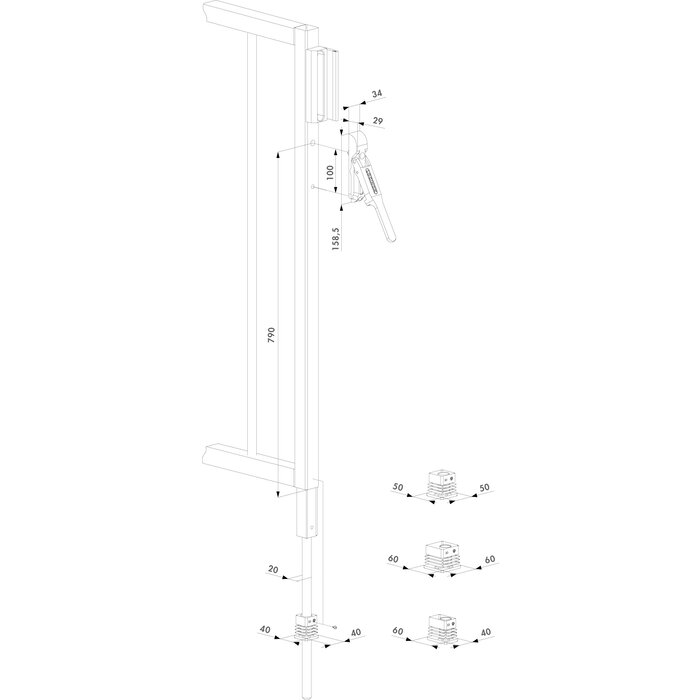 LOCINOX Locinox Inwendige grondgrendel SUBY in aluminium