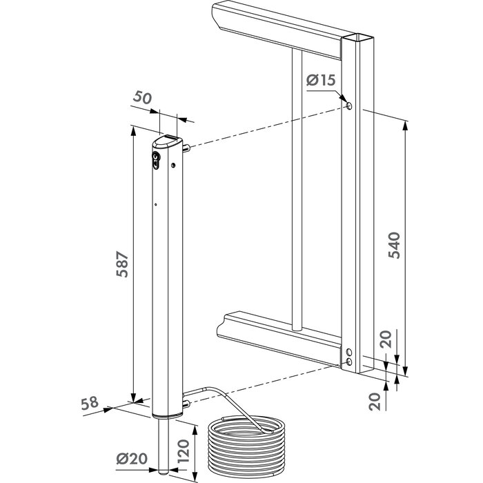 LOCINOX Locinox gemotoriseerde grondgrendel ELECTRADROP-R met noodbatterijen