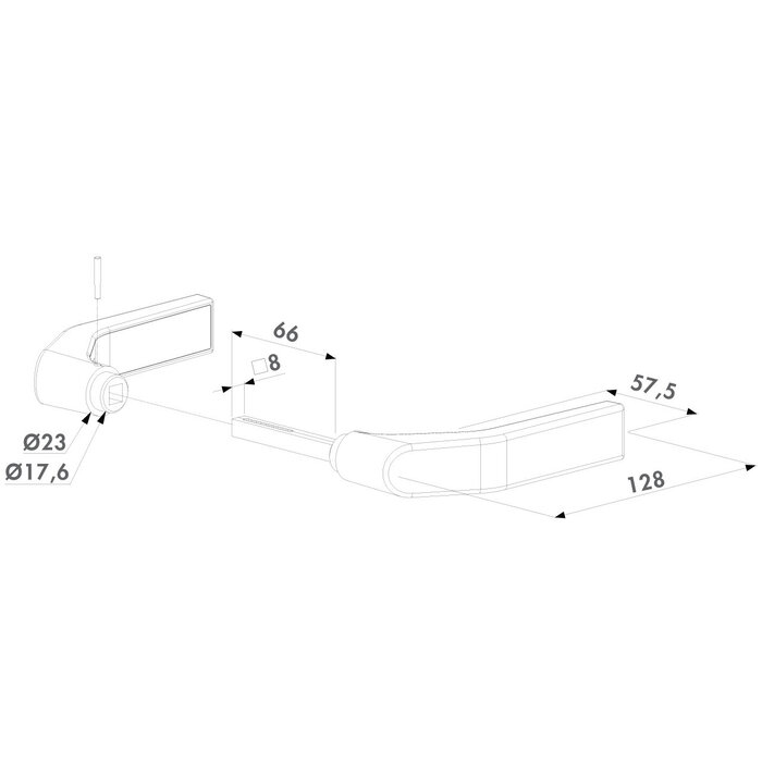 LOCINOX Paar schwarze Türgriffe 3006G-4060 aus Polyamid für Aufputzschlösser