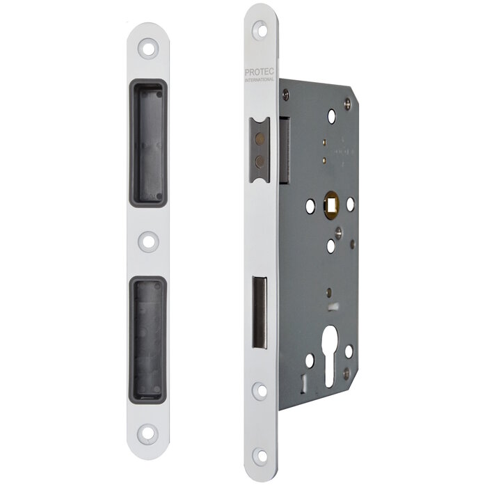 DKS Magnetic lock PZ with key - 235x20mm - Axle size 72mm - Mandrel 55mm - White - with strike plate