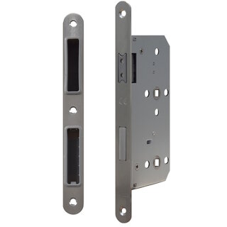 DKS Edelstahl-Magnetschloss WC – 235 x 20 mm – Achsgröße 78 mm – Dorn 55 mm – mit Schließblech