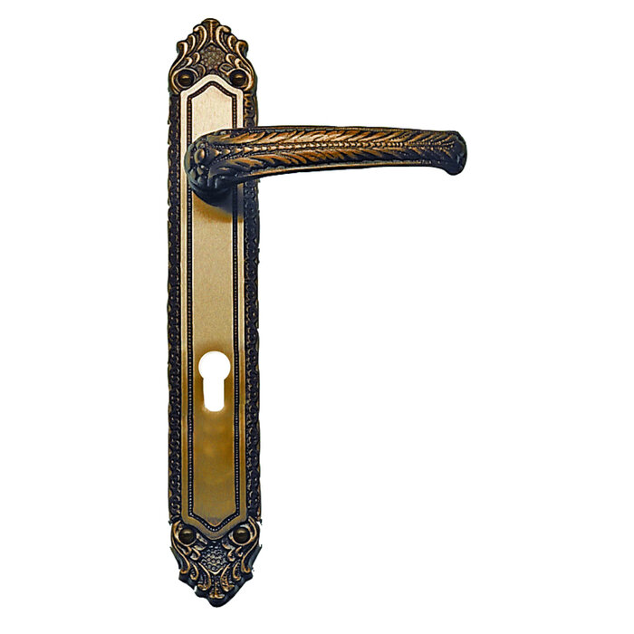 HDD Door handles LYDIA on plate - Bronze
