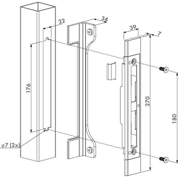 LOCINOX Locinox slotvanger installatie in slotpatroon SFKU-40
