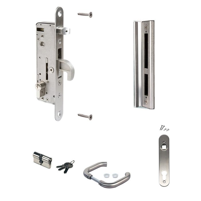 LOCINOX Komplettpaket H-METAL-SET-80-I für Gartentore aus Metall - Zylinder 80 mm
