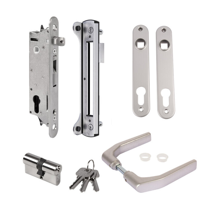 LOCINOX Package FIFTYSET-50U-YES for metal/aluminum/PVC garden gates-Cylinder 60mm