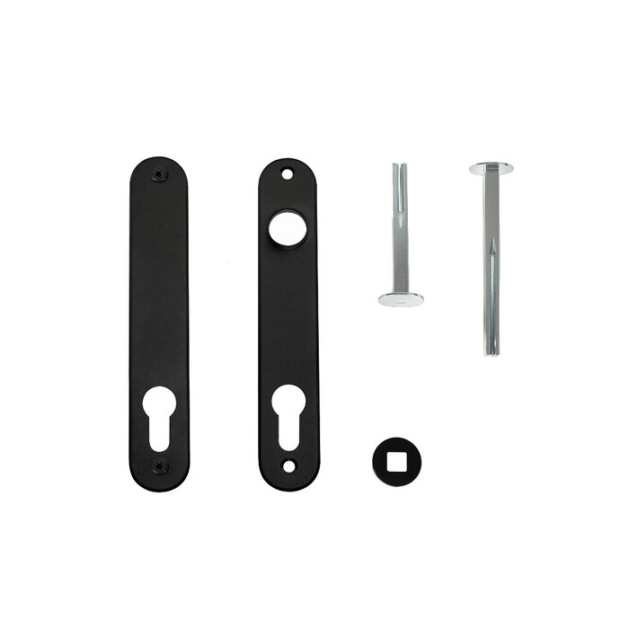 LOCINOX Paar Blindabdeckplatten 3025-HYB-BLIND-ALU für Locinox-Einsteckschlösser – durchgehend befestigt