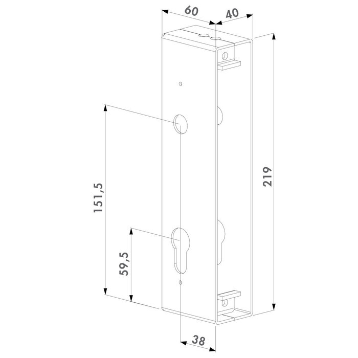 LOCINOX Locinox inlaskast HWLB voor insteekslot H-METAL-WB