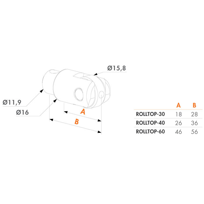 LOCINOX Locinox regelbare roltop ROLLTOP in RVS  met regelbare dagpen